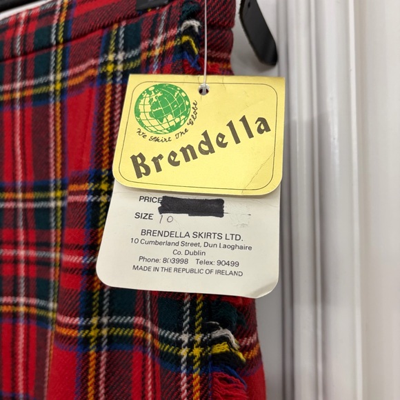Brendella Wool Tartan Pleated Plaid McKilt Royal Stewart Red Skirt Size 10 NWT - Picture 5 of 14